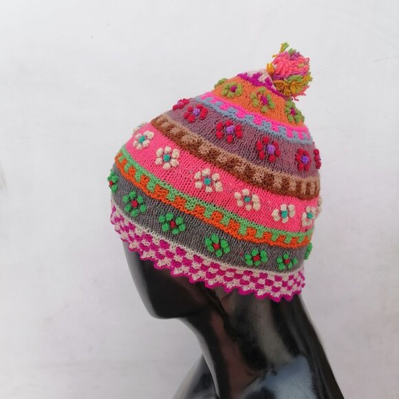 Unisex Chullo Knitted Wool Dyed Natural Plants Warm Winter - Picture 5 of 9